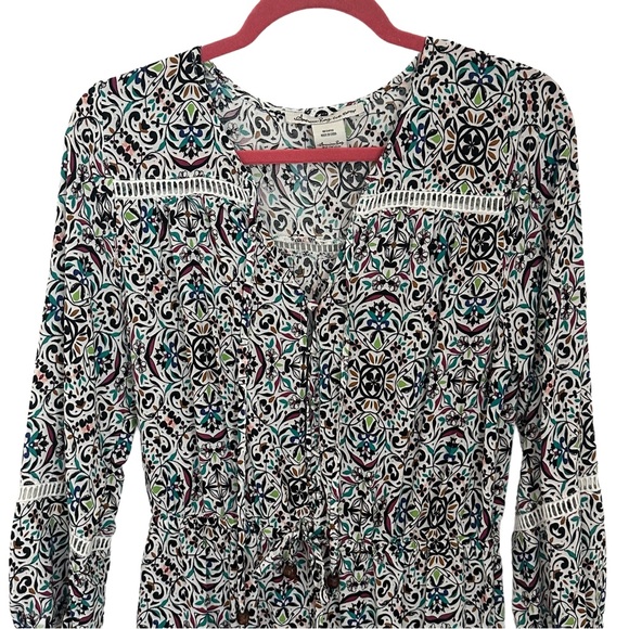 AMERICAN RAG Floral Print 3/4 Sleeve Women's Romper Size Medium‎ NICE!! - Picture 3 of 9